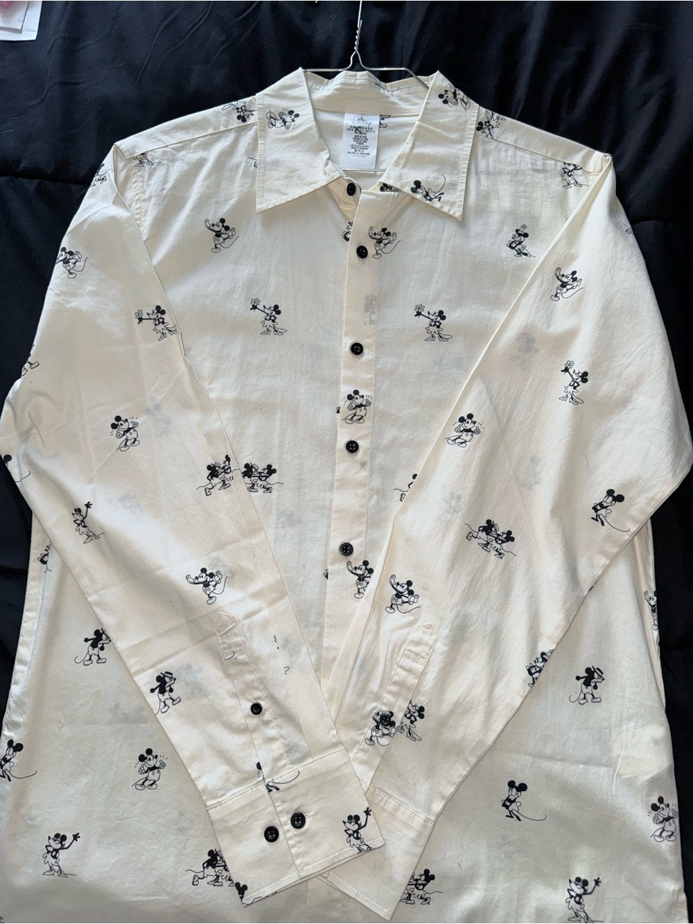 Disney Mickey Mouse Allover Print Button-Up Shirt NWT Medium